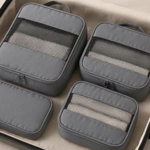 Mesh Packing Cubes Travel Luggage Organizers With Visual Window Lightweight Packing Bags Set For Suitcase Clothing Storage