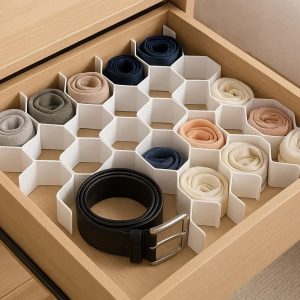 Honeycomb Drawer Organizer Plastic Grid Divider Separator For Socks Underwear Ties Belts Scarves Bedroom Closet Storage